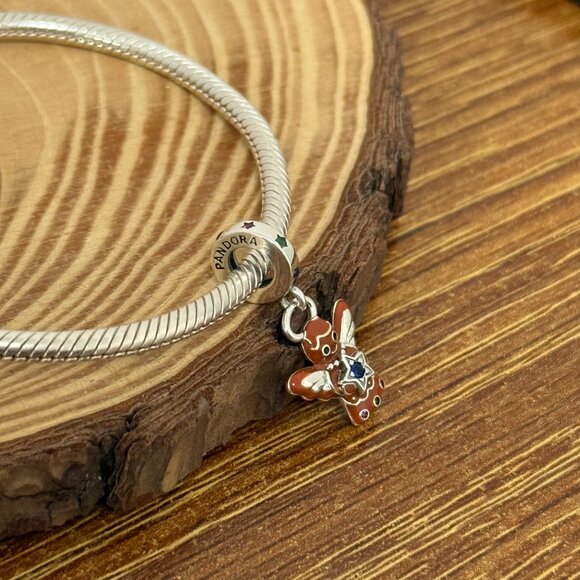 Pandora Gingerbread Angel Dangle Charm Sterling silver Jewelry - Picture 5 of 5